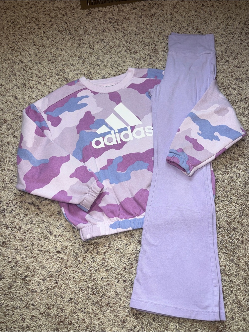 adidas Lavender & Pink Camo Crewneck Set